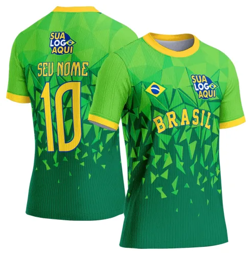 Arte Brasil 2026 torcida verde amarela, desenvolvida para camisetas esportivas e personalizadas.