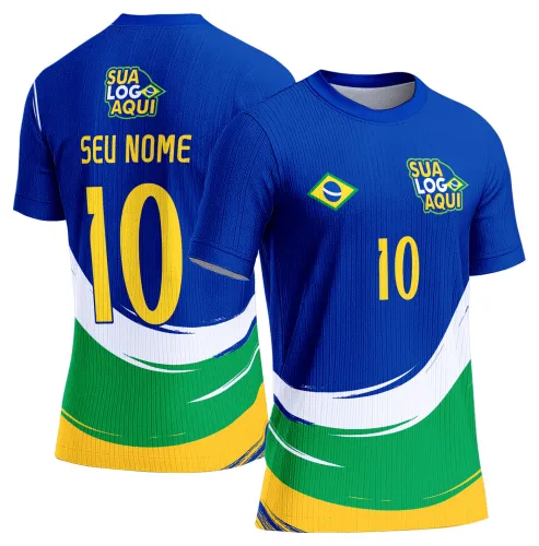 Arte Brasil futebol para uniforme, indicada para camisas esportivas, torcida e personalização.