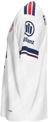 Camisa visitante do Bayern de Munique 2026 - 2027 branca com losangos tom sobre tom, frente e costas