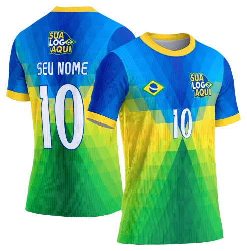 Arte camisa Brasil 2026 estilo torcida, desenvolvida para camisetas personalizadas de futebol.