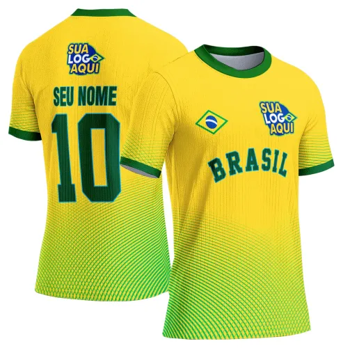 Arte para camisa Brasil 2026 com tema de torcida brasileira, ideal para estampa esportiva e camisetas de futebol.