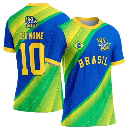 Arte camisa Brasil campeonato mundial, indicada para camisetas de torcida com tema futebol 2026.