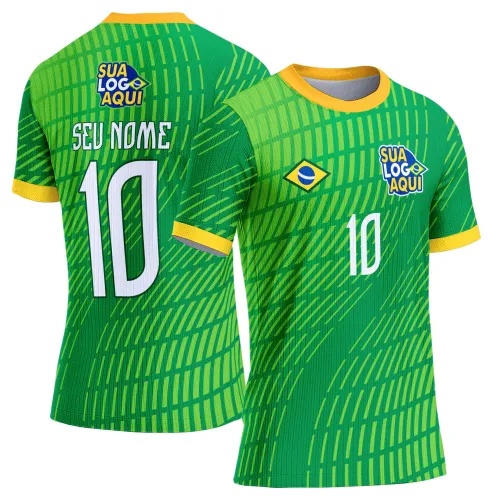 Arte camisa Brasil design esportivo, ideal para camiseta de torcida e peças personalizadas.