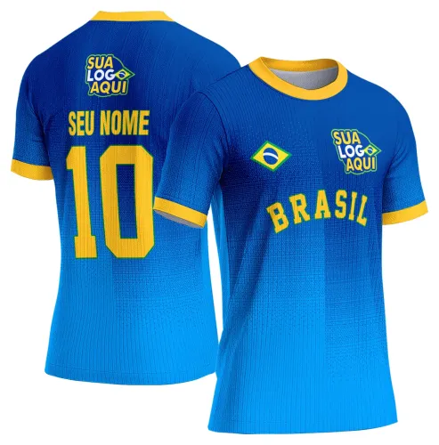 Arte camisa Brasil energia da torcida, com conceito esportivo para estampar camisetas personalizadas.