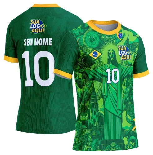 Arte camisa Brasil estilo campeonato, perfeita para camiseta de torcida e eventos esportivos.