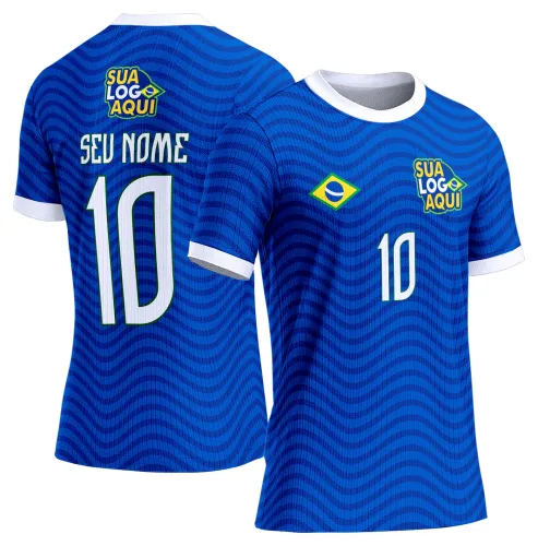Arte camisa Brasil estilo seleção, desenvolvida para camisetas de torcida com inspiração esportiva nacional.