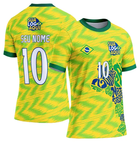 Arte camisa Brasil festa da torcida, criada para camisetas comemorativas com tema futebol.