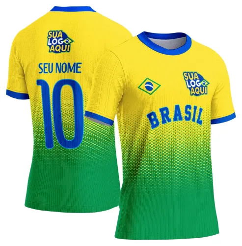 Arte para camisa Brasil futebol 2026, desenvolvida para estampar camisetas de torcida e peças personalizadas.
