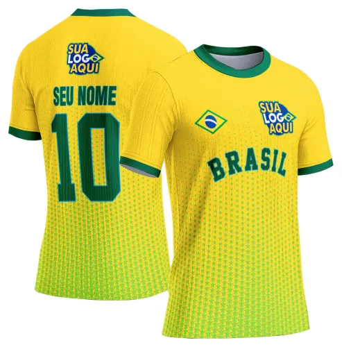 Arte camisa Brasil futebol mundial 2026, criada para estampar camisetas de torcedores e eventos esportivos.