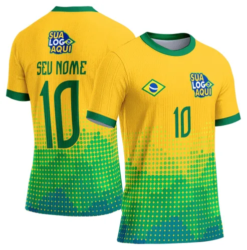 Arte camisa Brasil para torcedores, perfeita para estampa esportiva e personalização de camisetas.