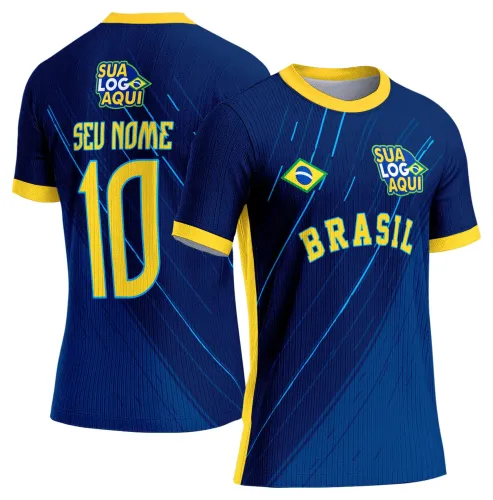 Arte camisa Brasil rumo à vitória, criada para estampa esportiva com tema de torcida e futebol.