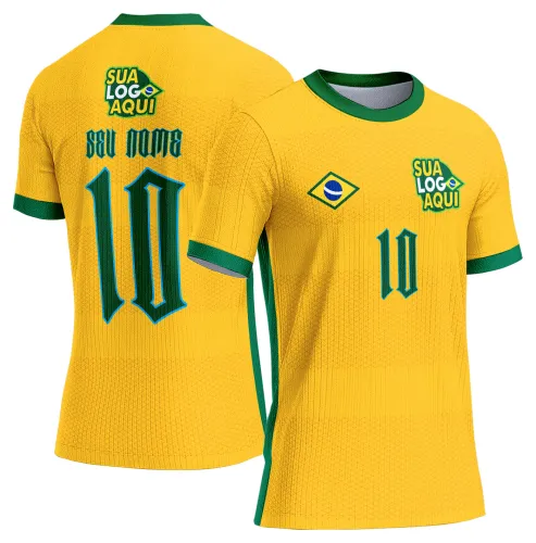 Arte camisa Brasil torcedor brasileiro, perfeita para estampar camisetas personalizadas de futebol.