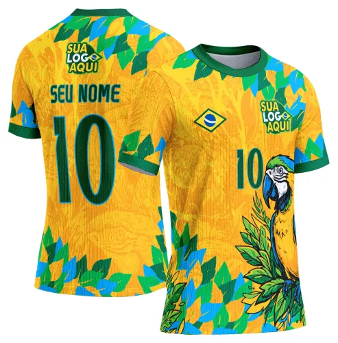Arte camisa Brasil torcida nacional, ideal para estampa esportiva com identidade brasileira.