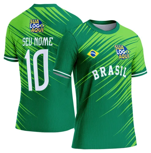 Arte camisa Brasil vibração da torcida, ideal para camiseta personalizada com tema esportivo nacional.