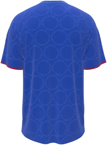 Camisa de pré-jogo do Chelsea 2026 - 2027 azul com círculos tom sobre tom, frente e costas
