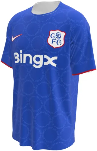 Camisa de pré-jogo do Chelsea 2026 - 2027 azul com círculos tom sobre tom, frente e costas
