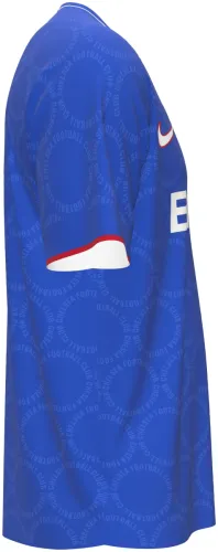 Camisa de pré-jogo do Chelsea 2026 - 2027 azul com círculos tom sobre tom, frente e costas