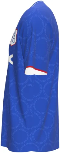 Camisa de pré-jogo do Chelsea 2026 - 2027 azul com círculos tom sobre tom, frente e costas