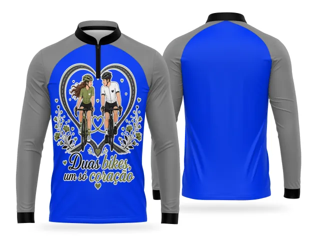 Camisa de ciclismo com arte de amor e pedal para casal