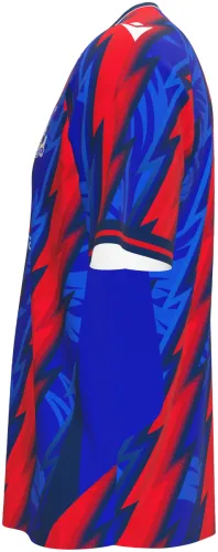 Camisa terceiro uniforme do Crystal Palace 2026 - 2027 com relâmpagos vermelhos e azuis, frente e costas