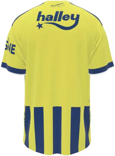 Camisa titular do Fenerbahçe 2026 - 2027 listrada de amarelo e azul-marinho, frente e costas