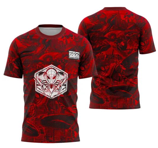 Camisa vermelha com detalhes pretos apresenta na frente o logo branco com escudo e figura do Homem-Aranha, além do logo Z GRAFIC. Nas costas, grande figura do Homem-Aranha em pose dinâmica com textos 'JOGADOR', 'INTER CLASSE' e 'TERCEIRÃO' ao fundo.