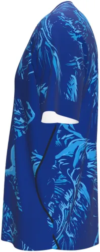 Camisa de goleiro da Inglaterra 2026 azul com plumagem pintada, frente e costas