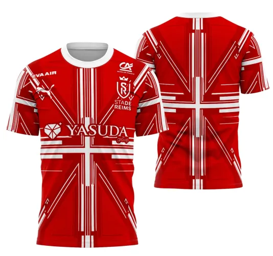 Camisa exibindo design que celebra o estilo futebolístico internacional com cores vibrantes e detalhes marcantes.