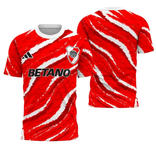 Camisa com design inspirado no futebol internacional com estilo interclasse, cores vibrantes e visual moderno.
