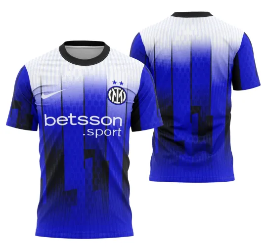 Camisa exibindo design moderno e vibrante, ideal para amantes do futebol interclasse.