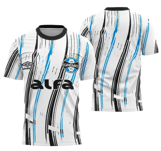 Foto da camisa destacando um design esportivo e marcante em cores vibrantes que remetem ao Brasil, perfeita para eventos interclasse e times de futebol.