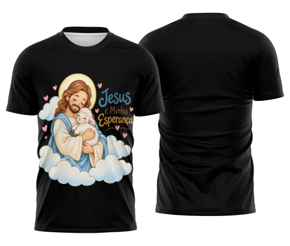 Arte Jesus é Minha Esperança em CDR para camisetas cristãs.