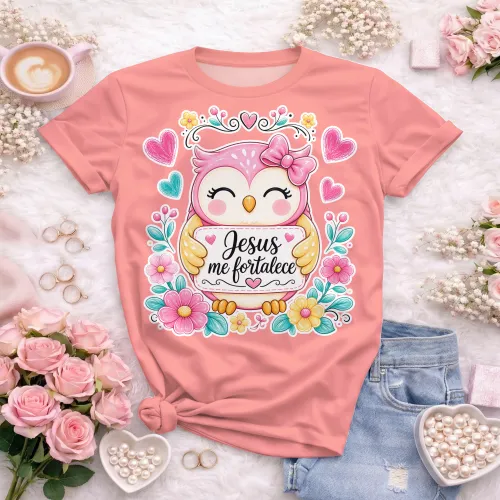 Arte camisa cristã com mensagem de amor e fé