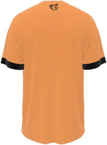 Camisa de goleiro do Kaiserslautern 2026 - 2027 laranja com textura marmorizada, frente e costas