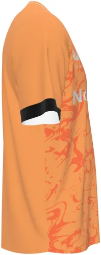 Camisa de goleiro do Kaiserslautern 2026 - 2027 laranja com textura marmorizada, frente e costas