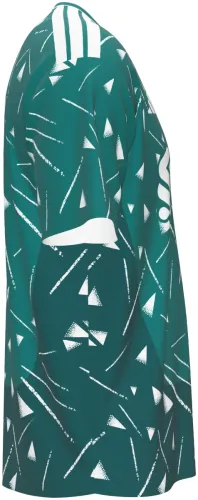 Camisa de goleiro do Liverpool 2026 verde-petróleo com triângulos brancos, frente e costas