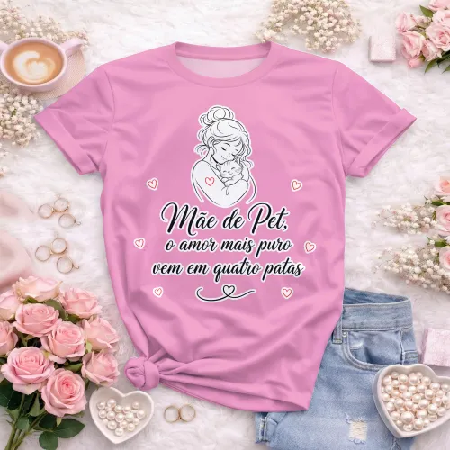 Arte camisa mãe de pet com felicidade