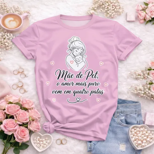 Arte camisa mãe de pet com paz