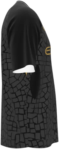 Camisa conceito do Manchester City 2026 preta com mosaico de pedra cobrindo tudo, frente e costas
