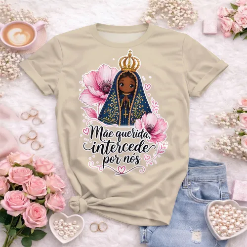 Arte camisa Nossa Senhora com amor verdadeiro