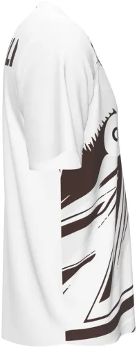 Camisa visitante do St. Pauli 2026 - 2027 branca com pinceladas marrons, frente e costas