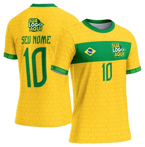Arte camiseta Brasil 2026 para torcer, perfeita para torcida brasileira e eventos de futebol.
