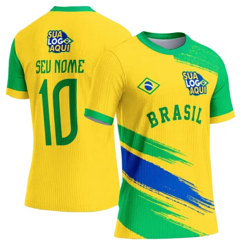 Arte camiseta Brasil jogo 2026, ideal para torcida, eventos esportivos e personalização de camisas.