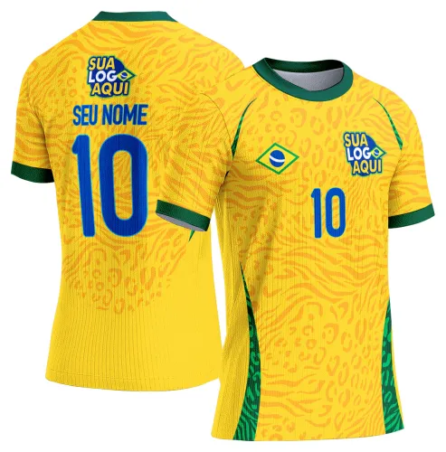 Arte camiseta Brasil mundial de futebol, ideal para torcida brasileira e eventos esportivos.