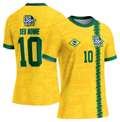 Arte camiseta Brasil paixão verde amarela, perfeita para torcida brasileira e eventos de futebol.