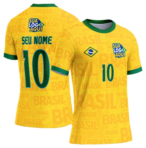 Arte camiseta Brasil tema torcida, ideal para camisetas personalizadas com inspiração no futebol.