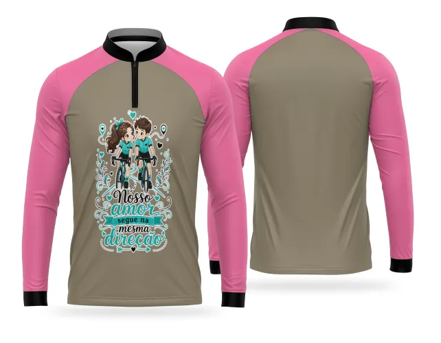 Arte de casal ciclista para camiseta personalizada com frase romântica e corações