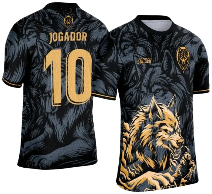 Arte de Camiseta Escolar Lobo para Interclasse 2025