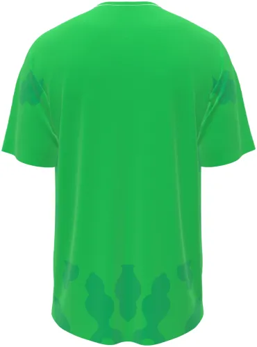 Camisa de goleiro do Egito 2026 verde-limão com manchas tom sobre tom, frente e costas