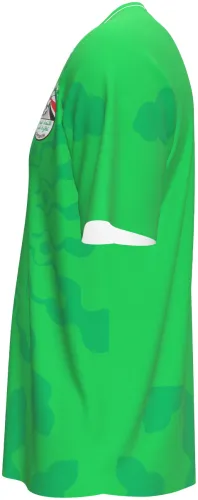 Camisa de goleiro do Egito 2026 verde-limão com manchas tom sobre tom, frente e costas